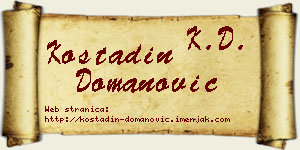 Kostadin Domanović vizit kartica